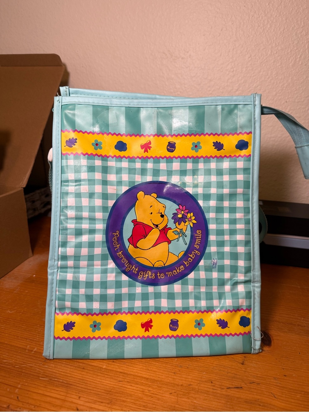 Vintage 90s Disney Winnie the Pooh Dolly Inc Insulated Baby Bottle Diaper Bag